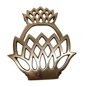 Virginia Metalcrafters Brass Pineapple Trivet 1976 Vintage 10-46 Hospitality